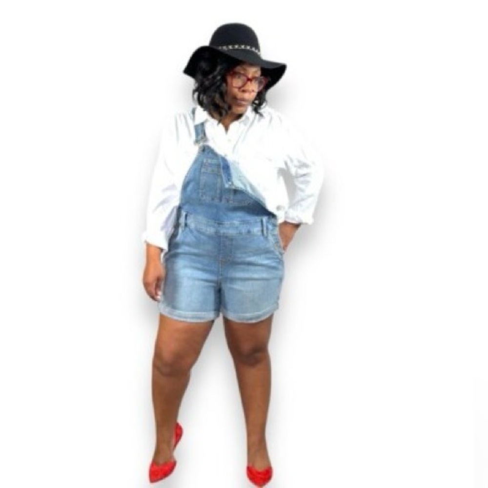 torrid Light Blue Denim Short Overalls
